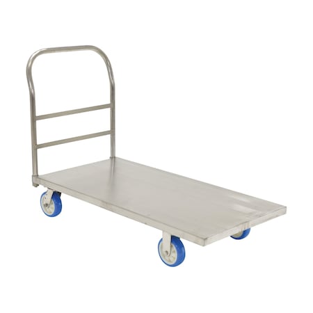 Vestil Stainless Steel Platform Truck 2000 lb Poly-On-Poly Casters 24 x 48 SSPT-2448